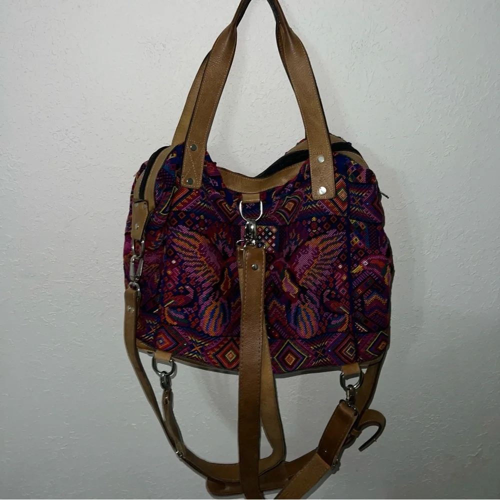 Mermaids and Dragons Hummingbirds Large Convertible Huipil Daybag Backpack - Picture 16 of 16